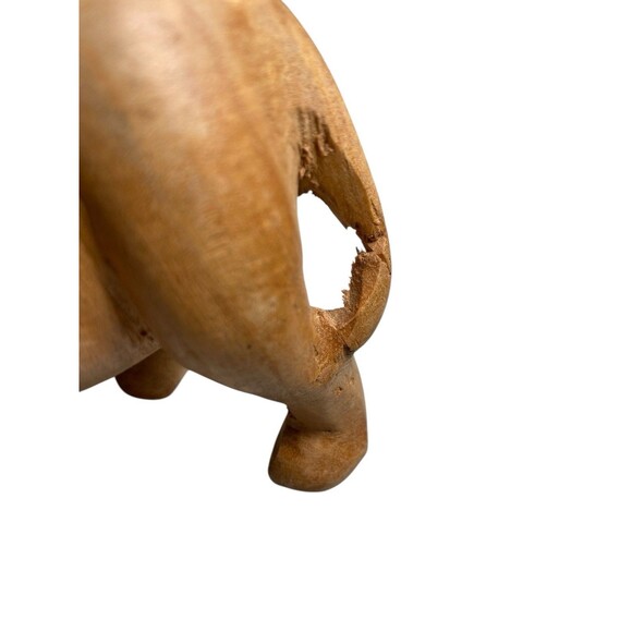 VTG Hand Carved Solid Wood African Rhinoceros & Baby Figurine Sculpture 4”x7.5" - Picture 3 of 12